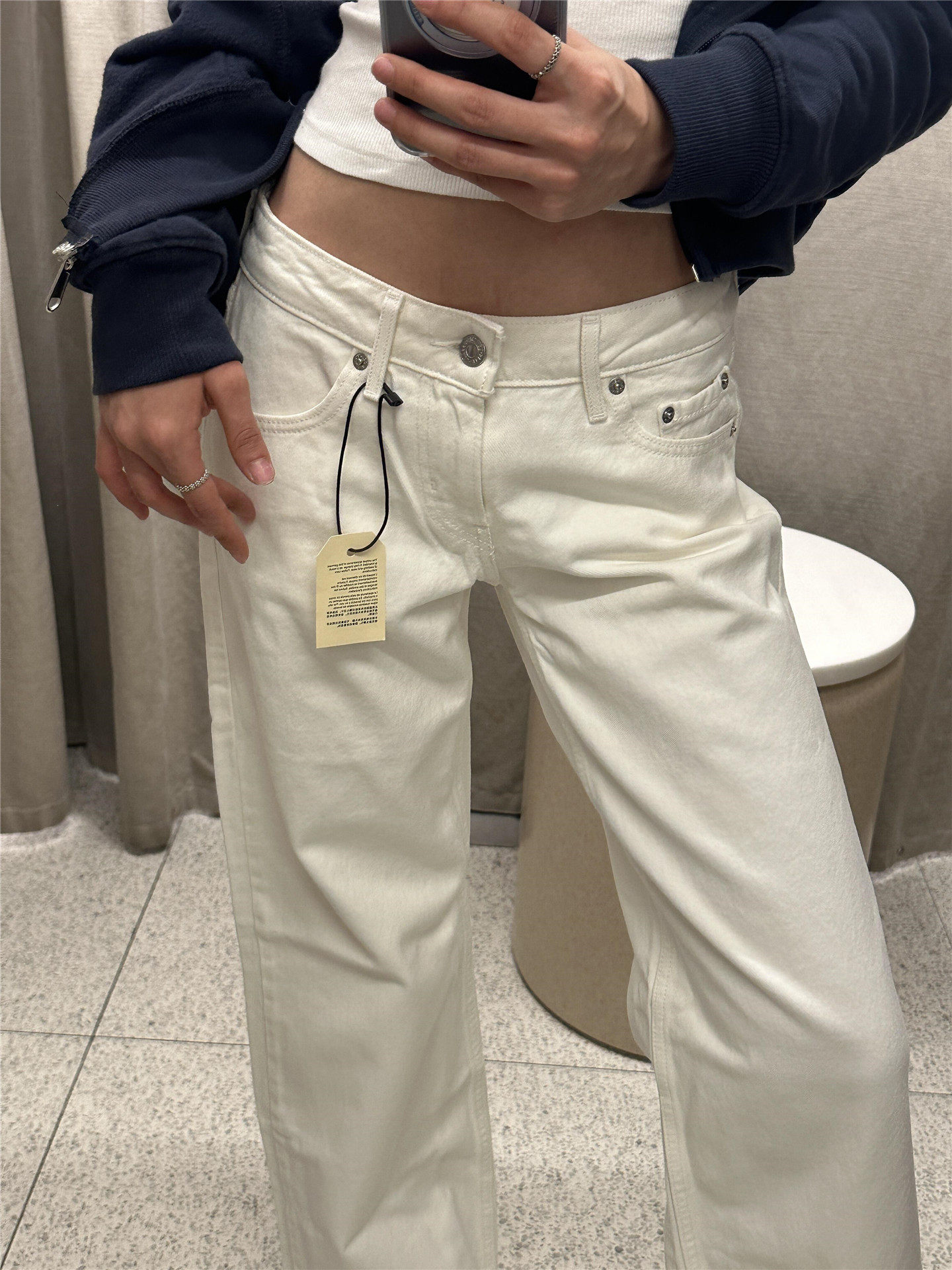 Vintage Zipper - Women's Low Rise Denim Pants Vintage