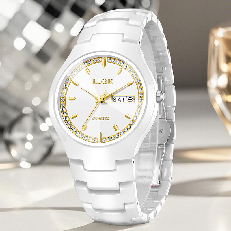 LIGE Ceramic Watch Elegant Wom - đánh giá và giá Vintage Fashion Complete