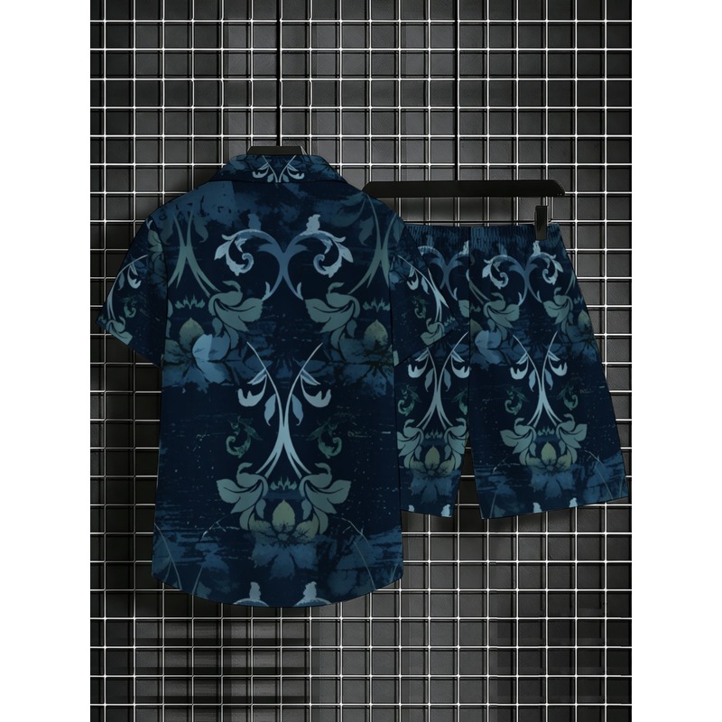 Navy Blue Floral Printed Men's - đánh giá và giá Printed Floral Shirt