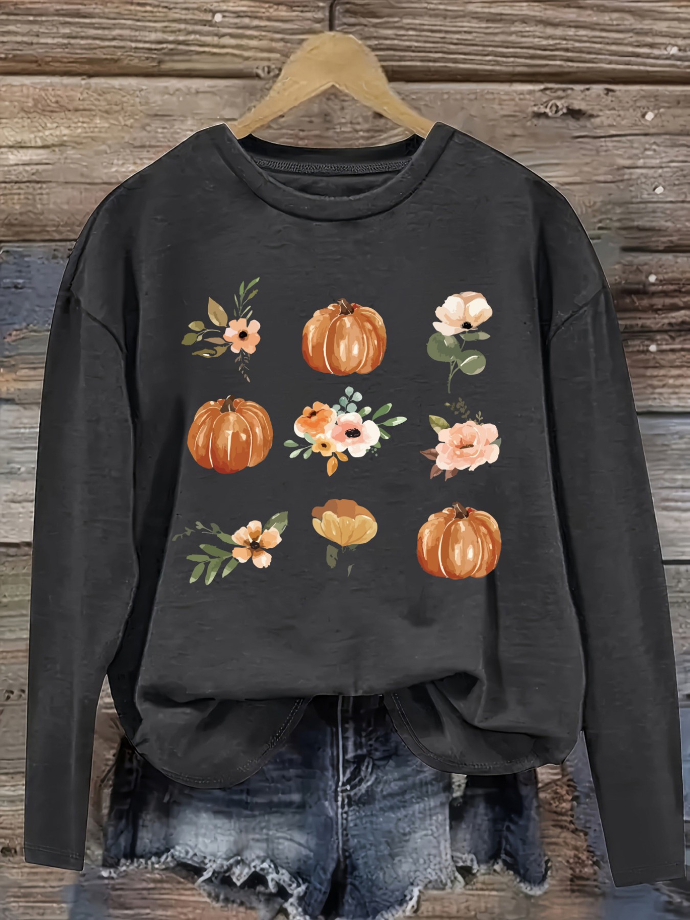 Women's Casual Long Sleeve Cre - đánh giá và giá Printed Floral Shirt
