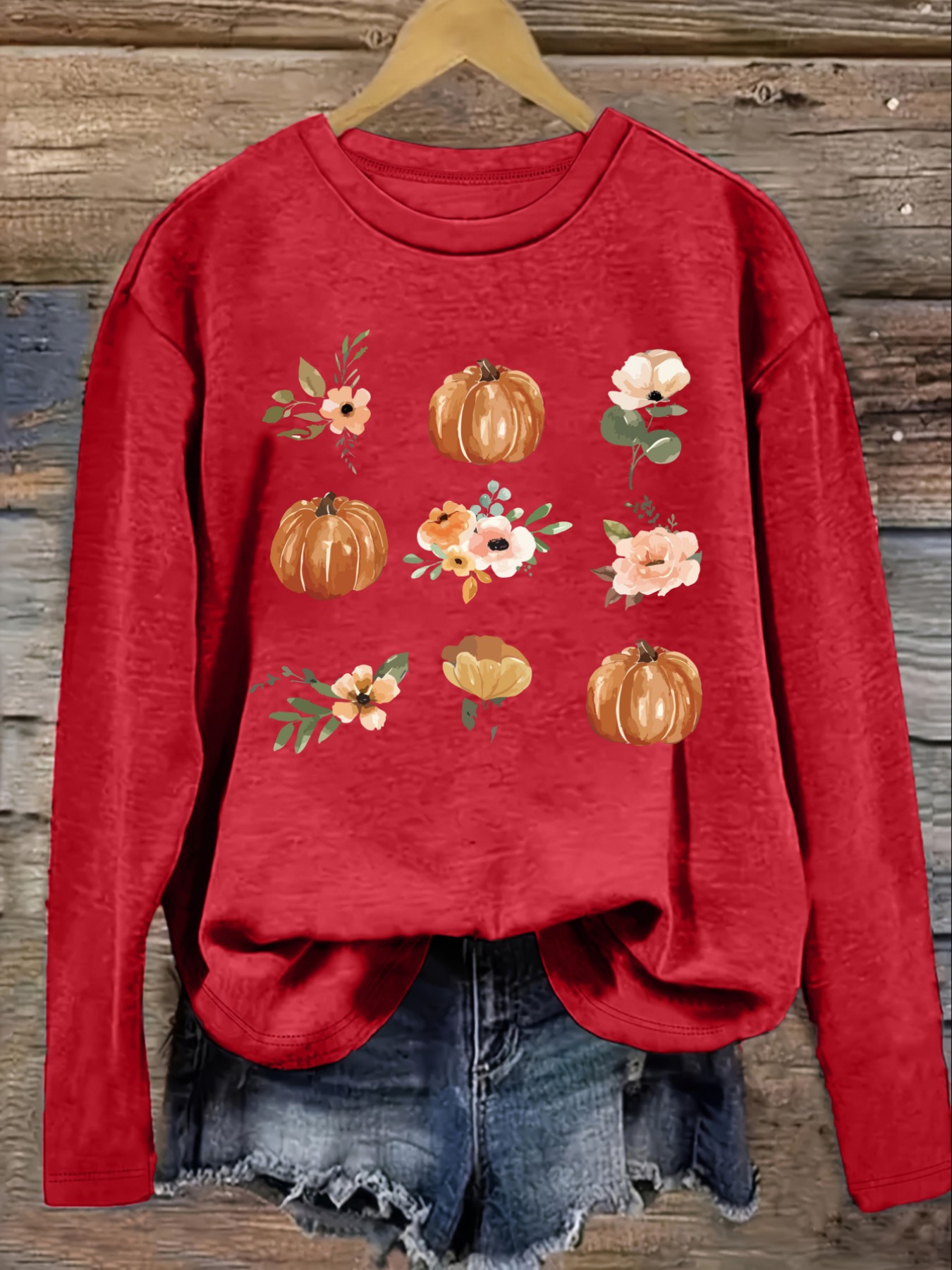 Women's Casual Long Sleeve Cre - đánh giá và giá Printed Floral Shirt