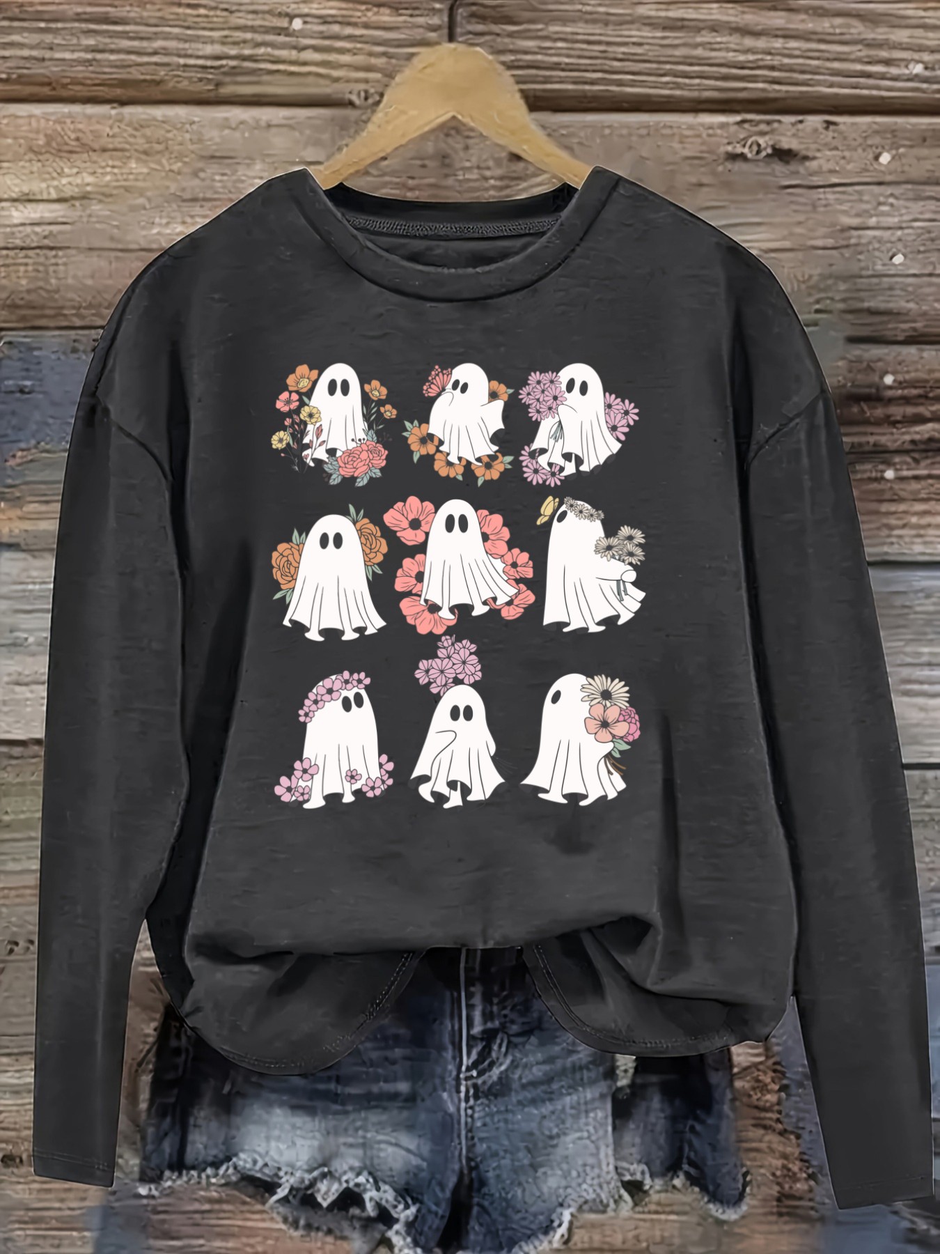 Women's Casual Long Sleeve Cre - đánh giá và giá Printed Floral Shirt