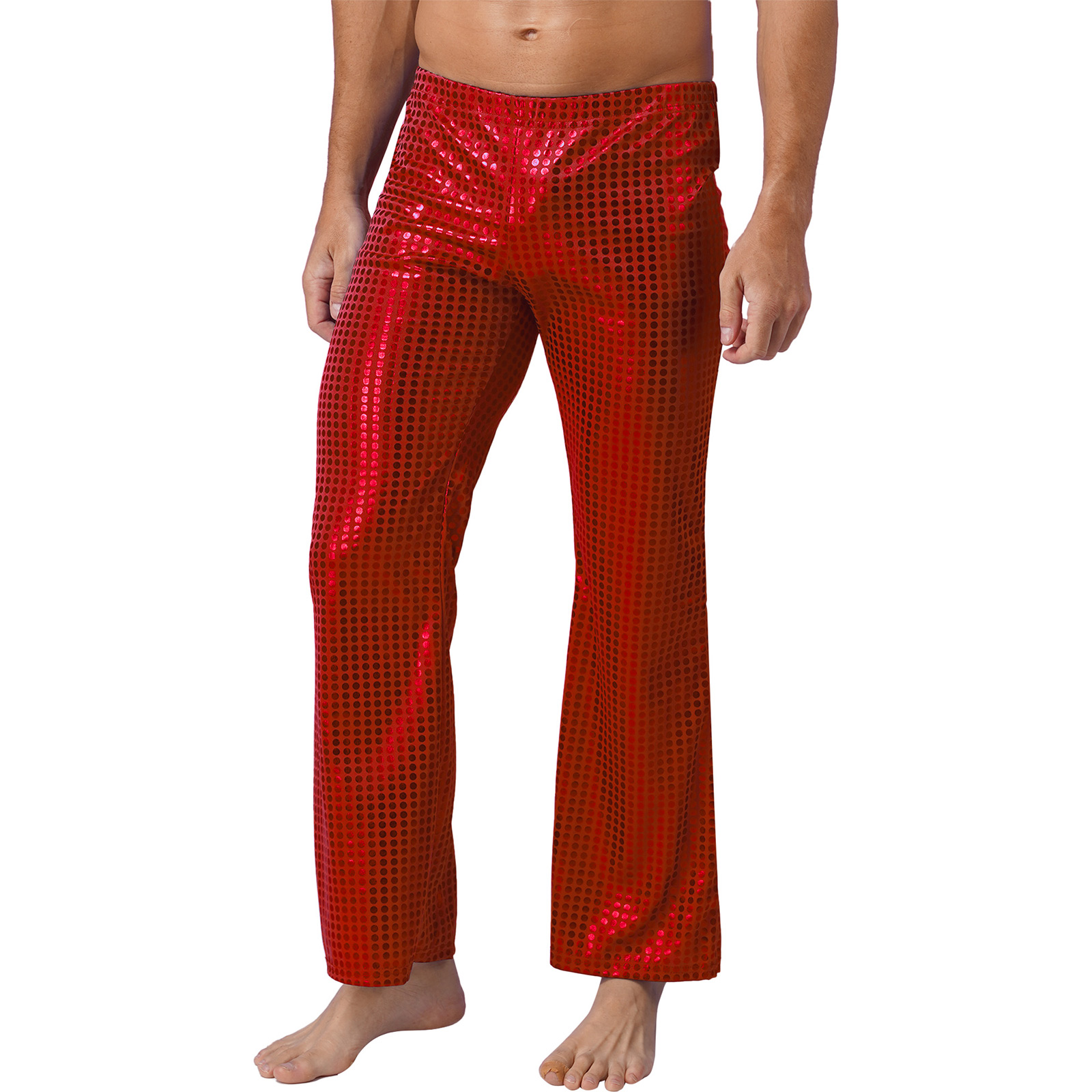Mens 70s Shiny Sequins Hip Hop - đánh giá và giá Wide Leg Trouser 70S