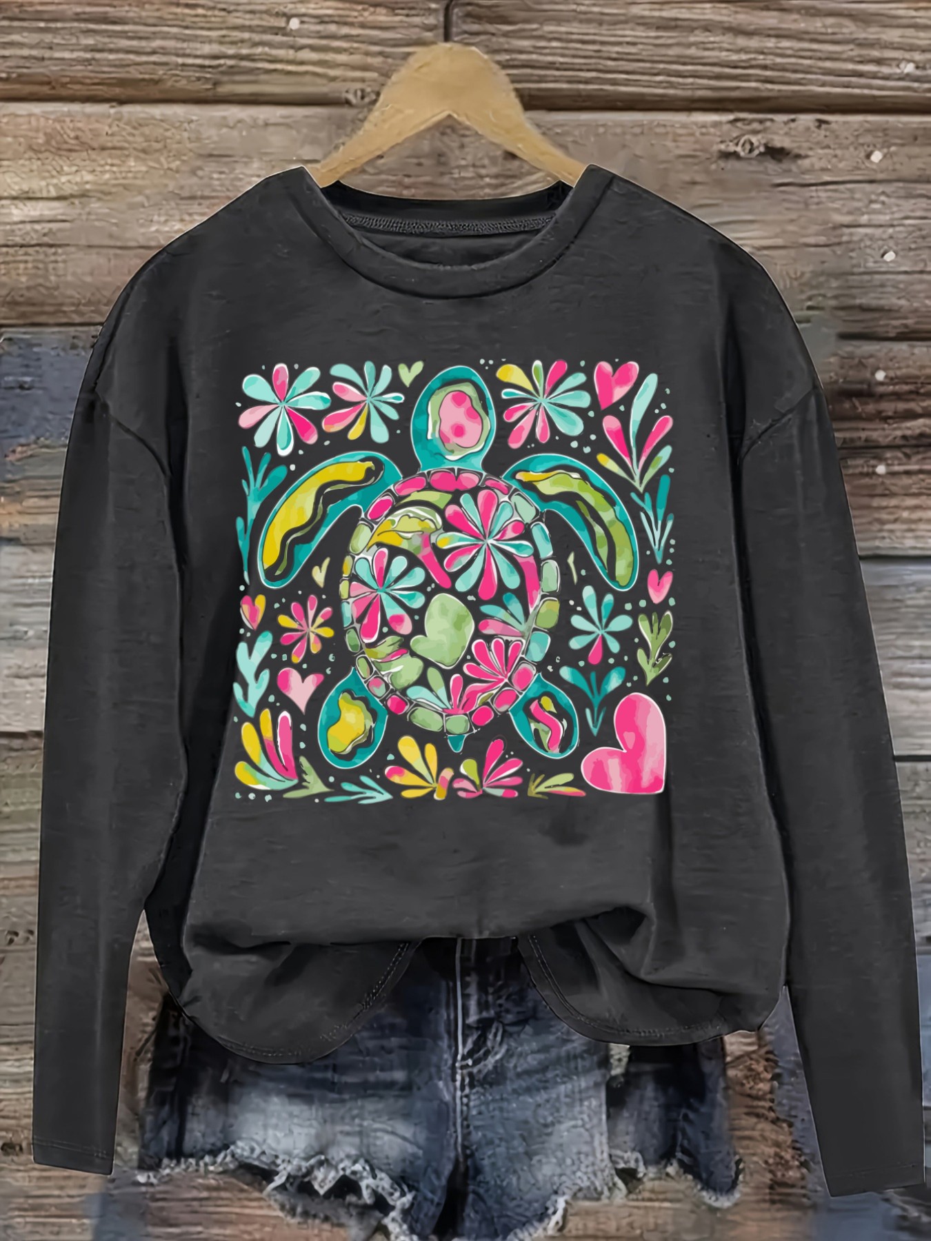 Women's Casual Long Sleeve Cre - đánh giá và giá Printed Floral Shirt