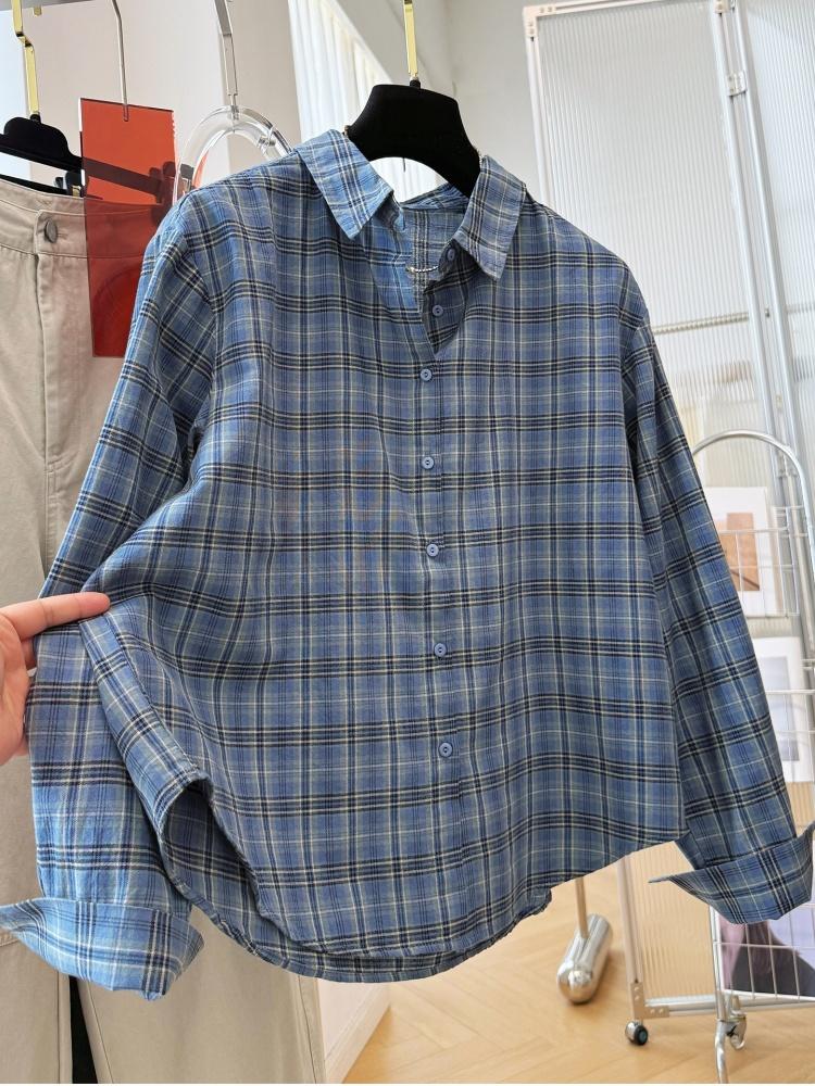 Women Vintage Plaid Cotton Lon - đánh giá và giá Vintage Fashion Style Female