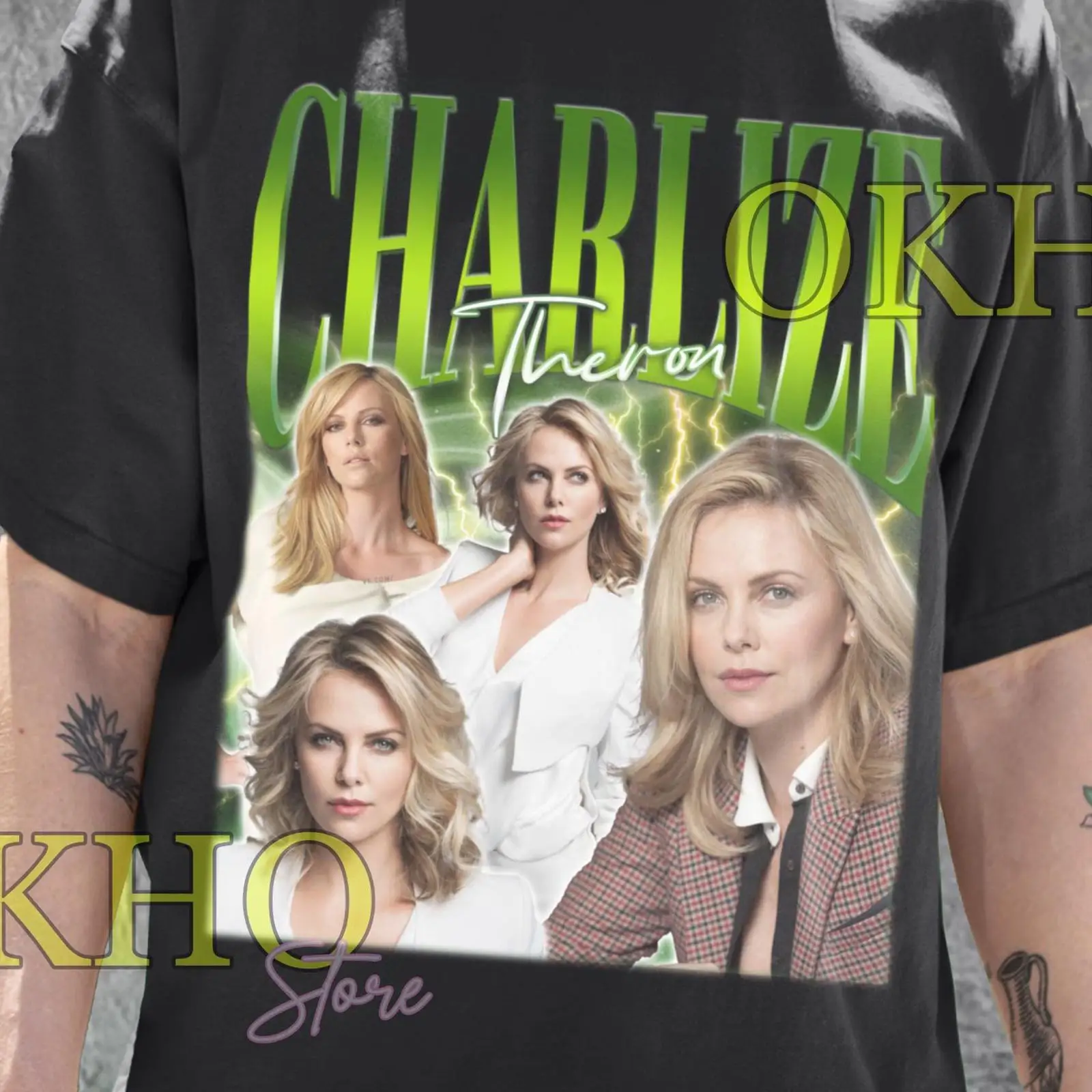 Charlize Theron Collage T Shir - đánh giá và giá Vintage Fashion Collage