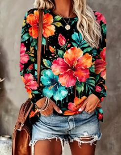 Women's Floral Print Top Navy  - đánh giá và giá Printed Floral Shirt