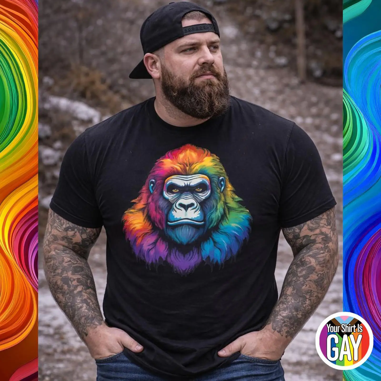 Gay Gorilla Pride T Shirt Rain - đánh giá và giá Vintage Fashion Community