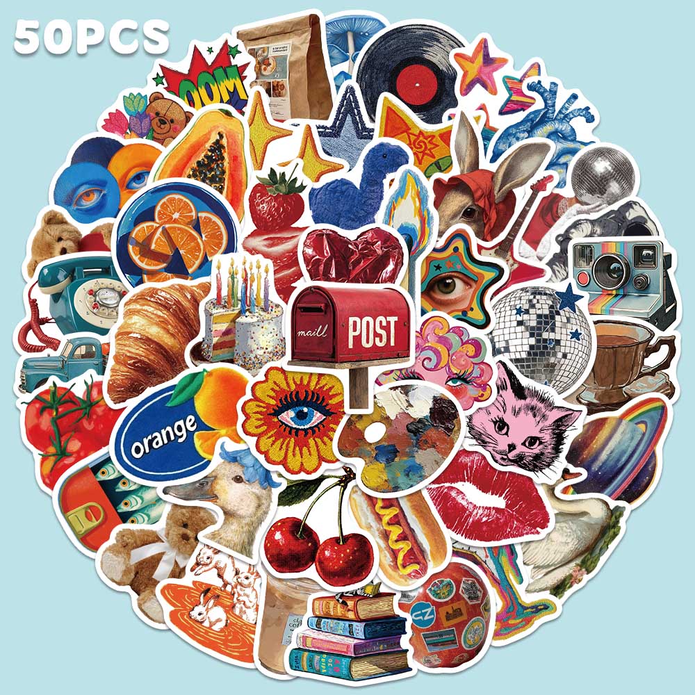 50pcs Vintage Y2K Sticker Fash - đánh giá và giá Vintage Fashion Labels