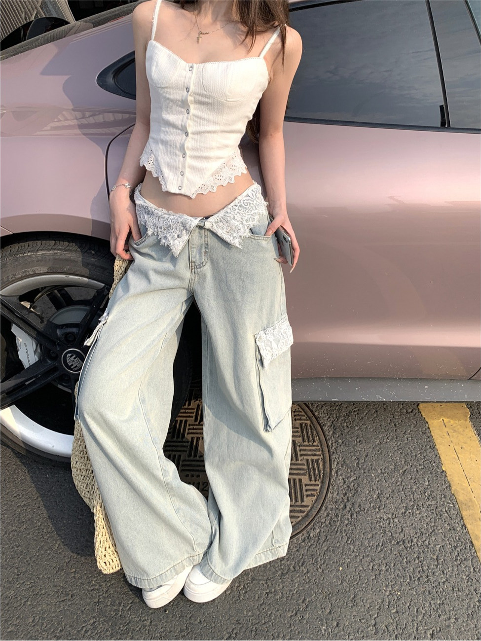 Blue Womens Jeans High Waist V - đánh giá và giá Vintage Zipper