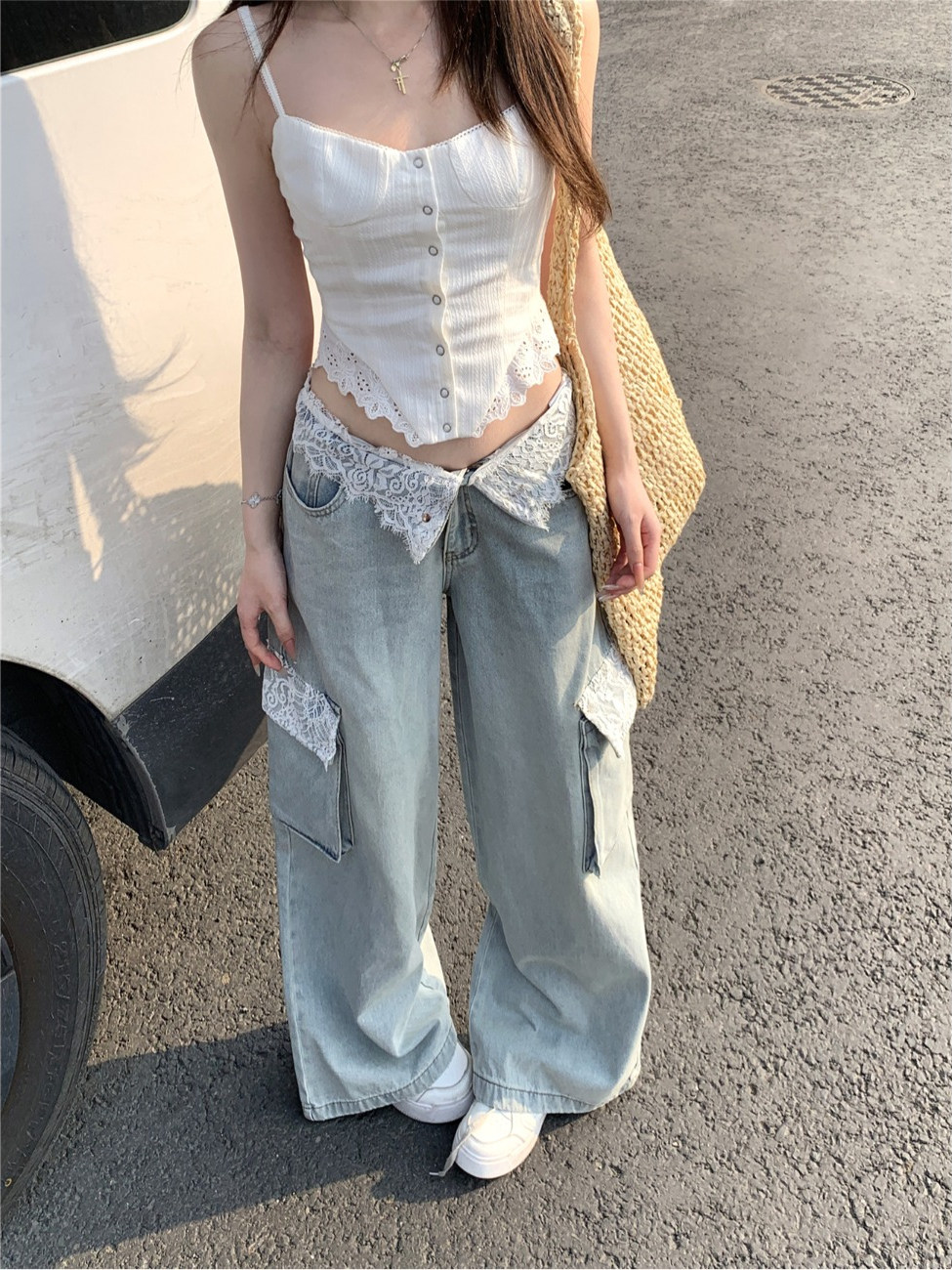 Blue Womens Jeans High Waist V - đánh giá và giá Vintage Zipper