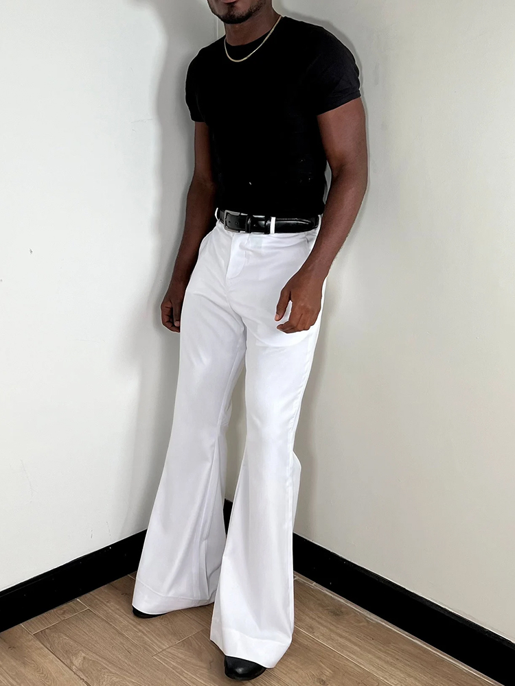 Stylish Bell Bottom Mens Slim  - đánh giá và giá Wide Leg Trouser 70S