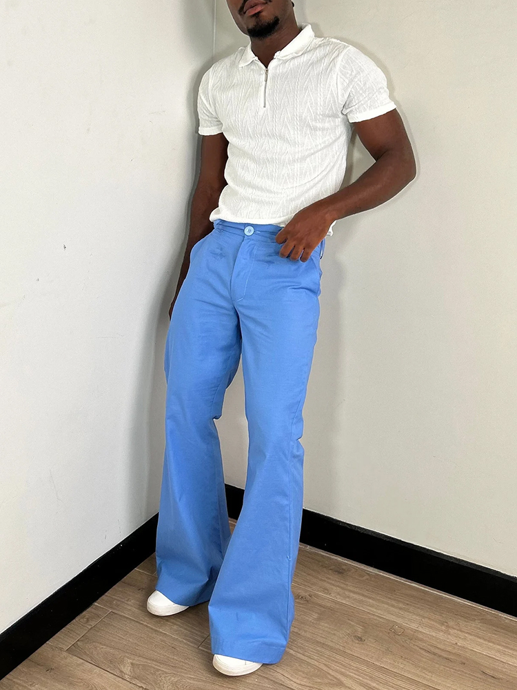 Stylish Bell Bottom Mens Slim  - đánh giá và giá Wide Leg Trouser 70S