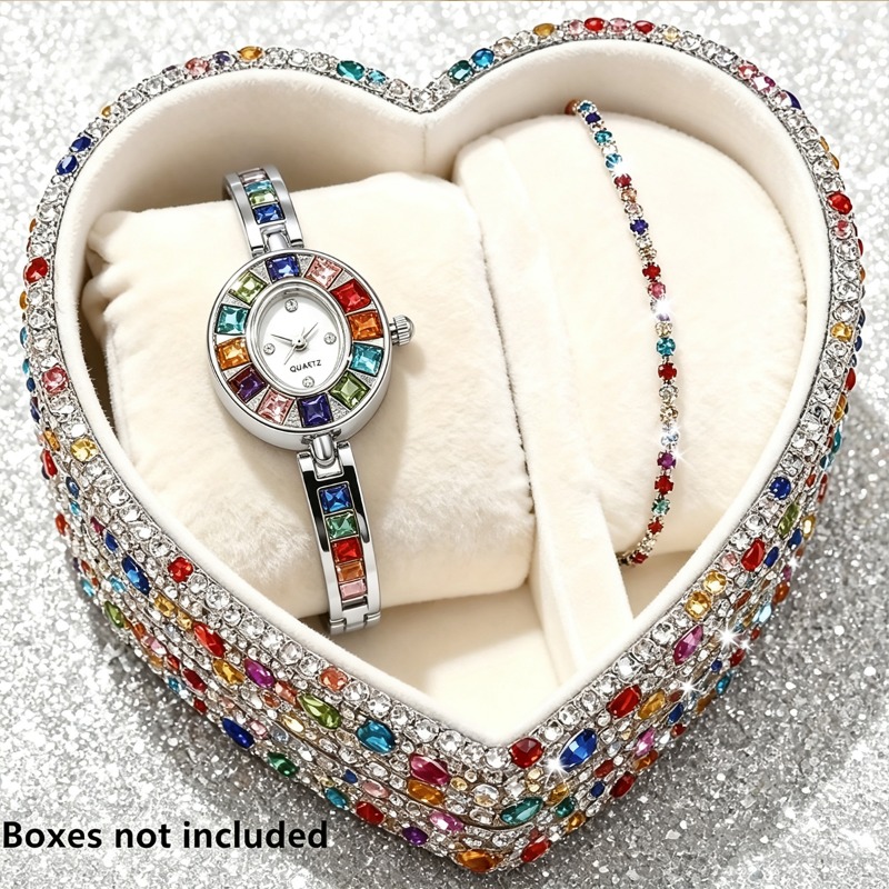 2pcs Elegant Colorful Rhinesto - đánh giá và giá Vintage Fashion Watches