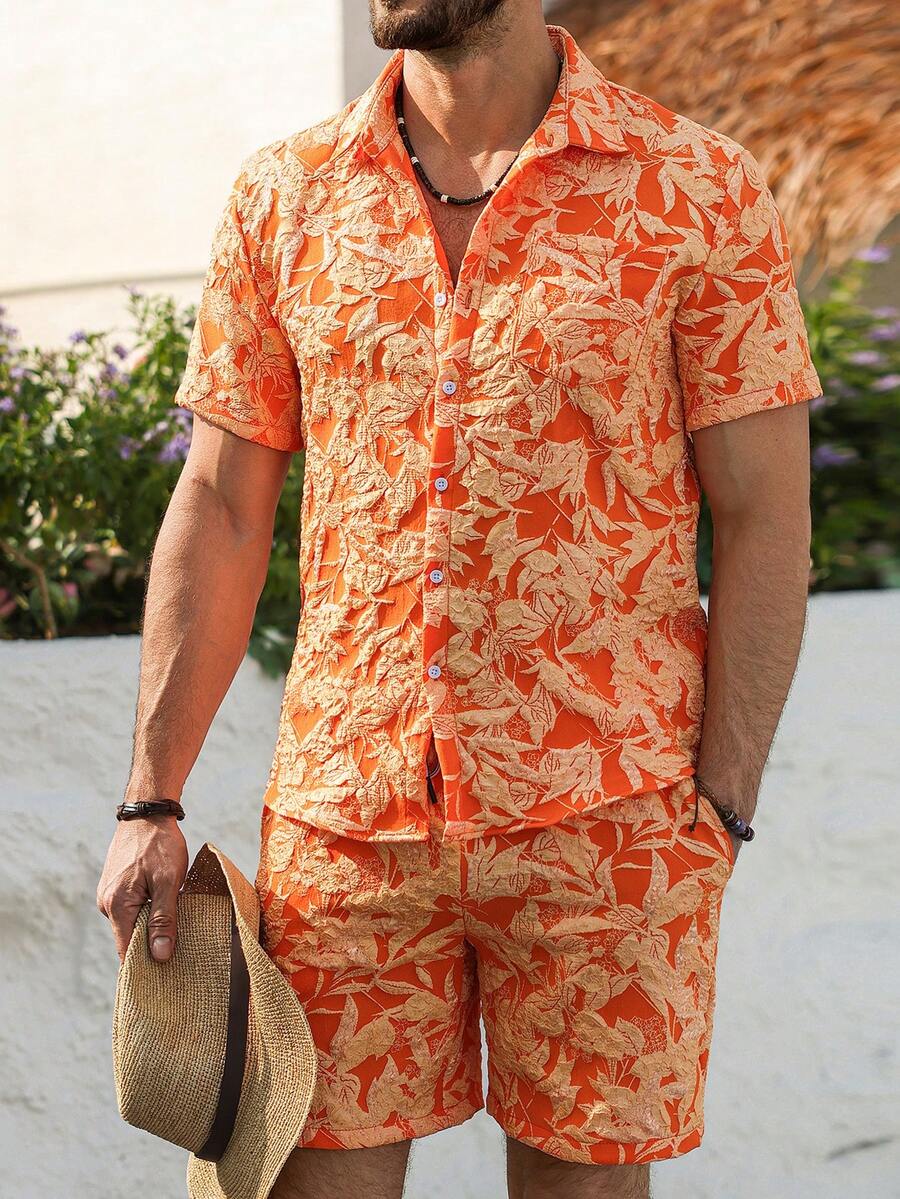 Genlund Men's Burnt Orange Sum - đánh giá và giá Printed Floral Shirt