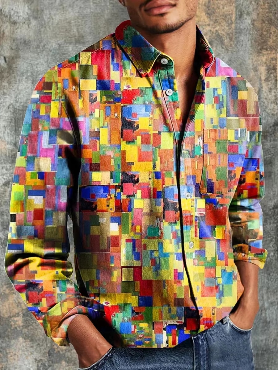 Men's Fashion Casual Fashion P - đánh giá và giá Printed Floral Shirt