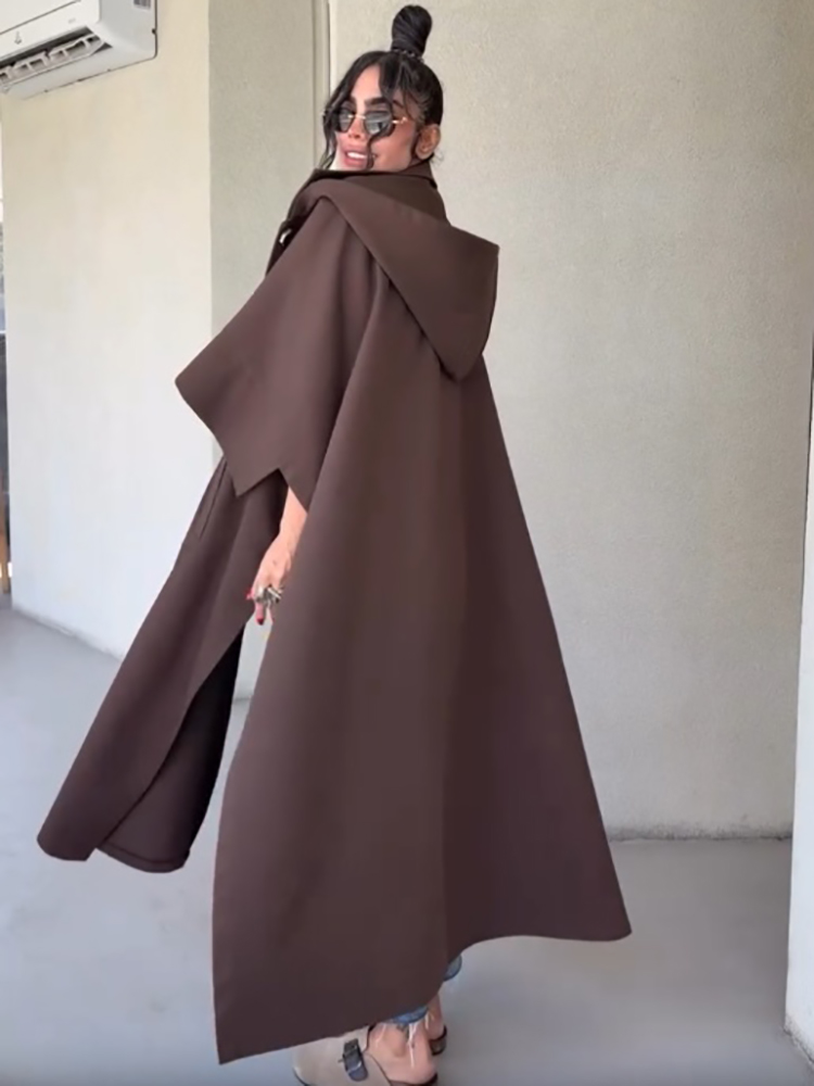 Fashion Solid Cape‑style Long  - đánh giá và giá Vintage Fashion Style Female