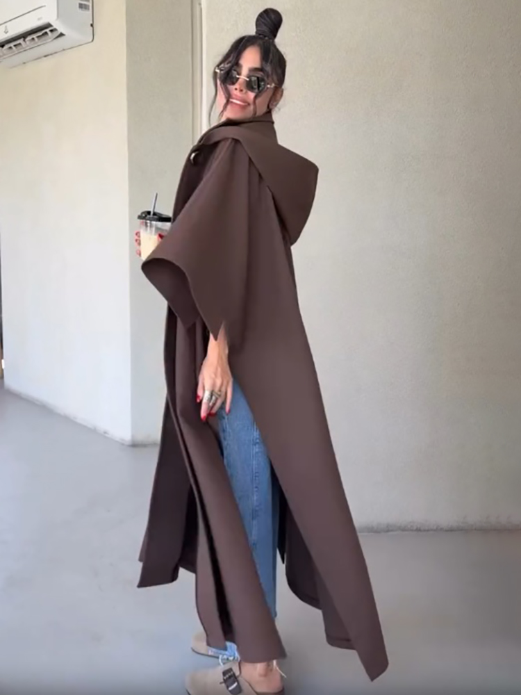 Fashion Solid Cape‑style Long  - đánh giá và giá Vintage Fashion Style Female